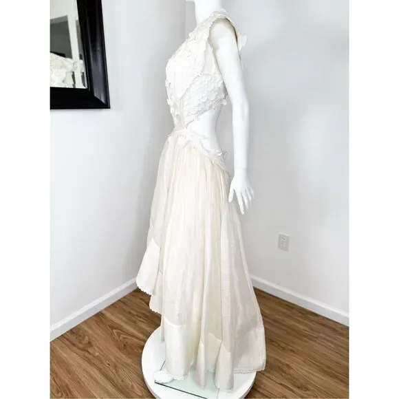 Zimmermann Tama Asymmetric Sequin-Embroidered Gown Size 3 / US 10 - Picture 12 of 15